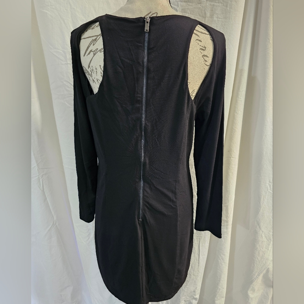 Noir Bodycon Dress W Shoulder Cutouts